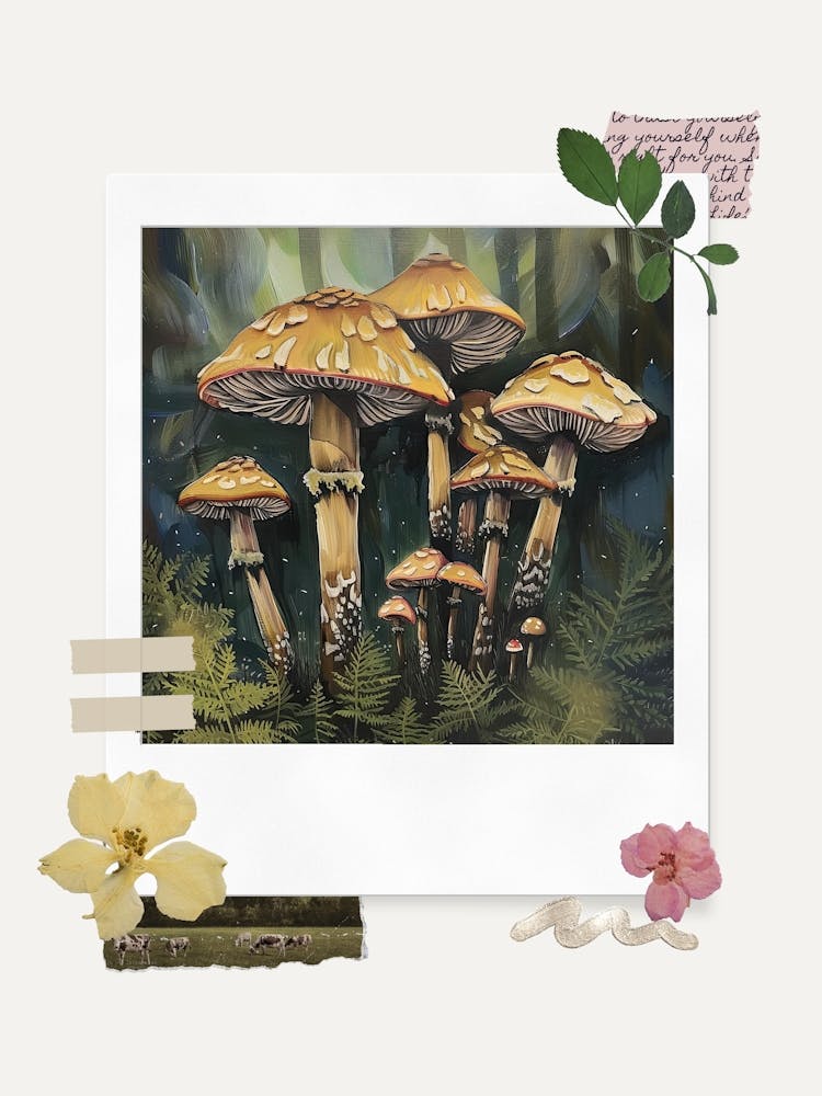 Scrapbook Mushrooms Fairycore Painting 4