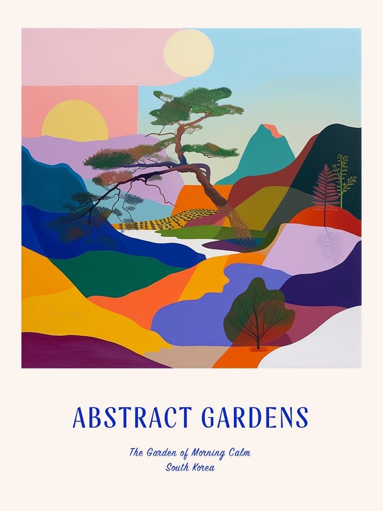 Colourful Gardens The Garden Of Morning Calm South Korea 2 Blue Poster