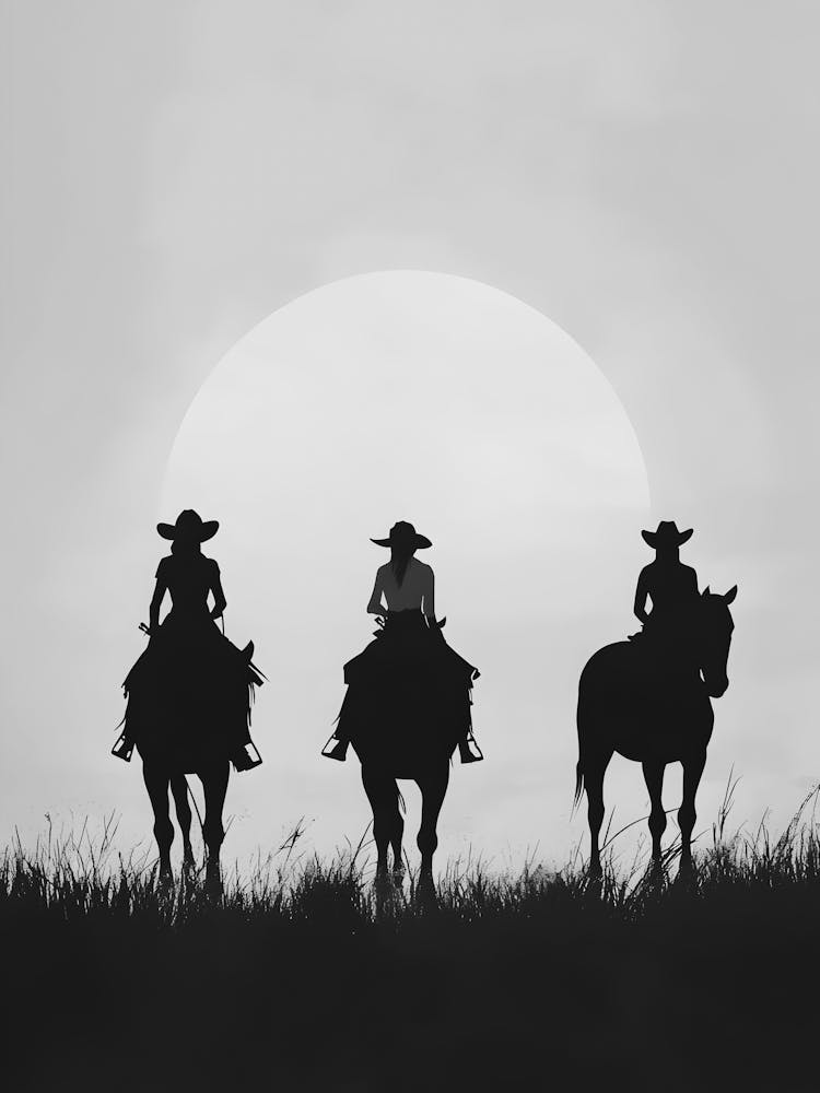 Silhouette Of Cowboys