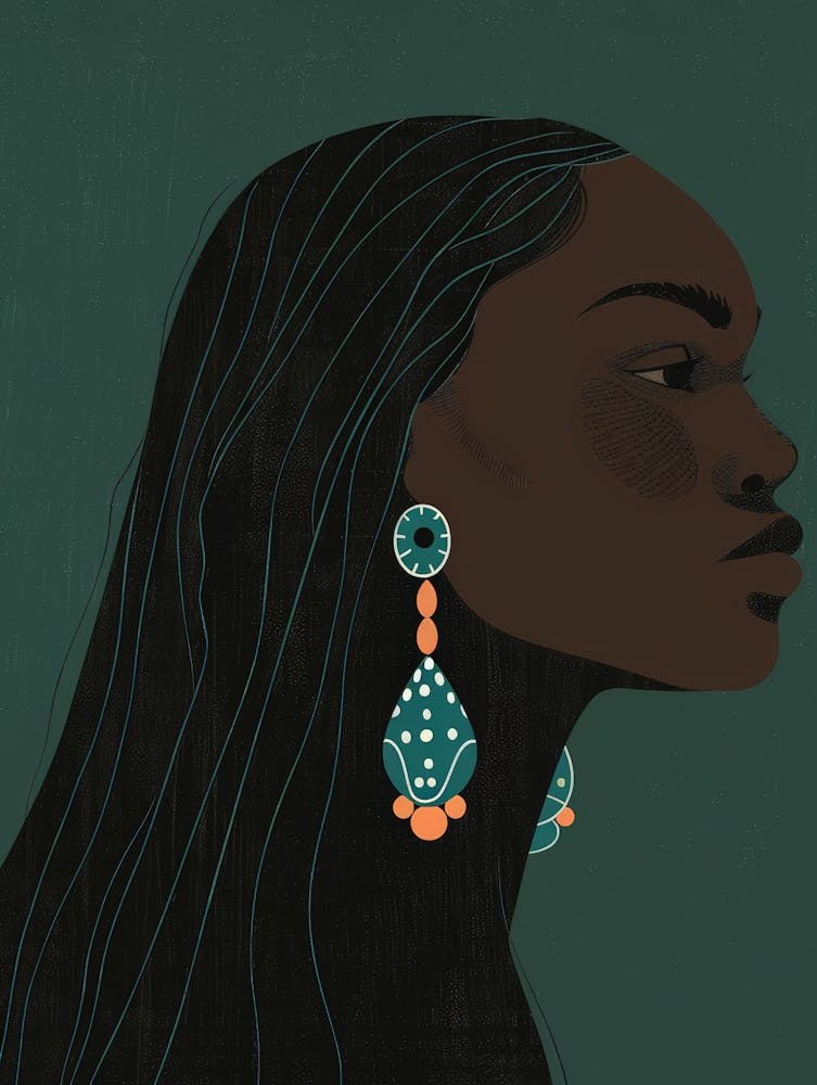 Black Woman With Earrings 3
