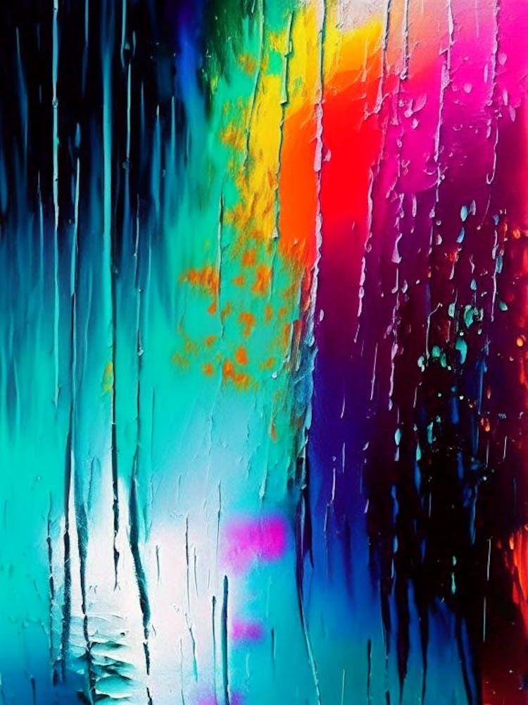 Rain Art Waterscape Bright Abstract 2