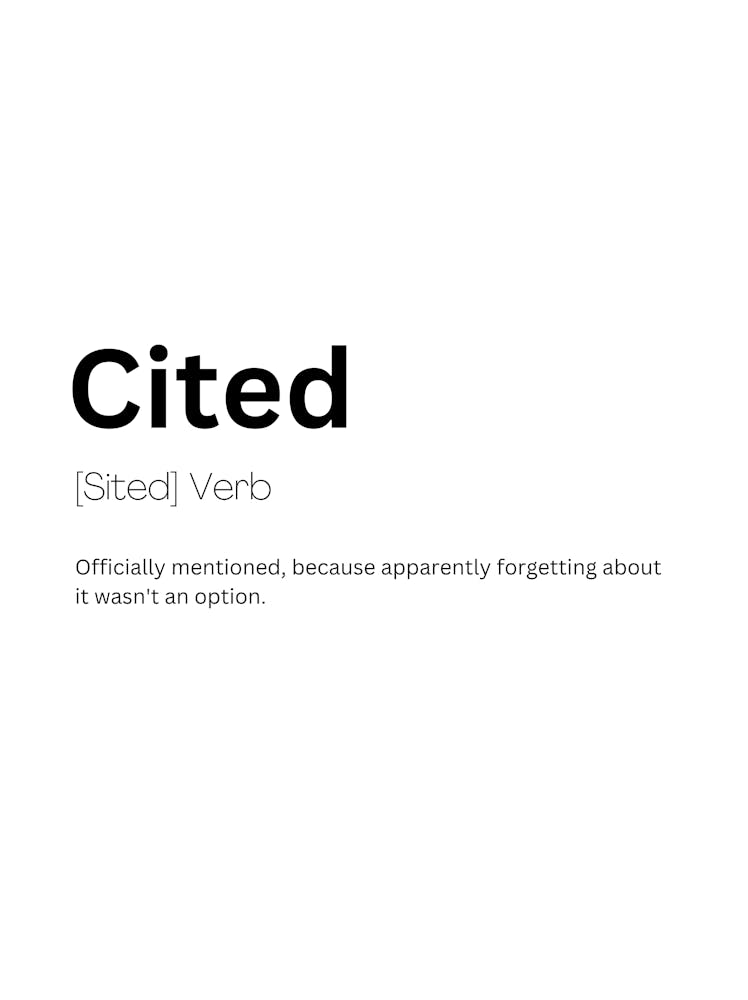 Cited Definition Meaning