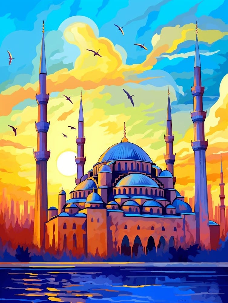 Blue Mosque Sultan Ahmed Mosque Pixel Art 9