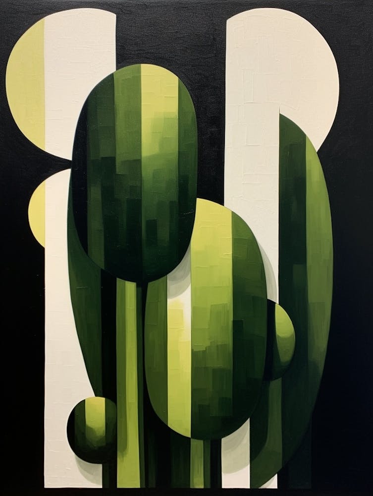 Peinture Abstraite Moderne de Cactus Carnegiea Gigantea 6