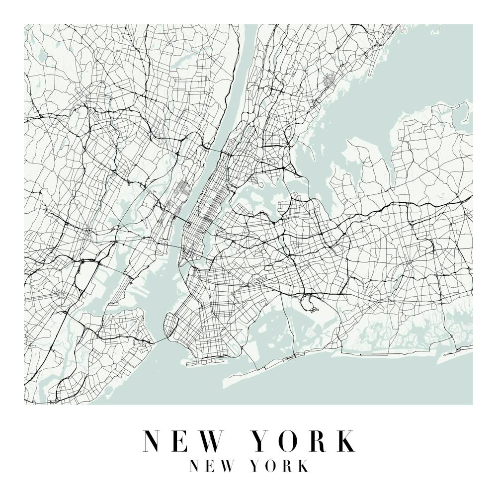 New York New York Street Map Minimal Color Square
