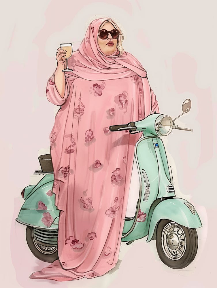 Muslim Woman On A Scooter