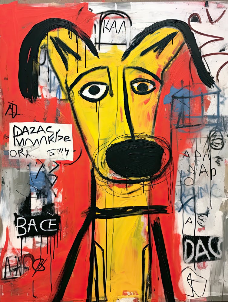Dog Street Magic: Neo-Expressionist Basquiat Style