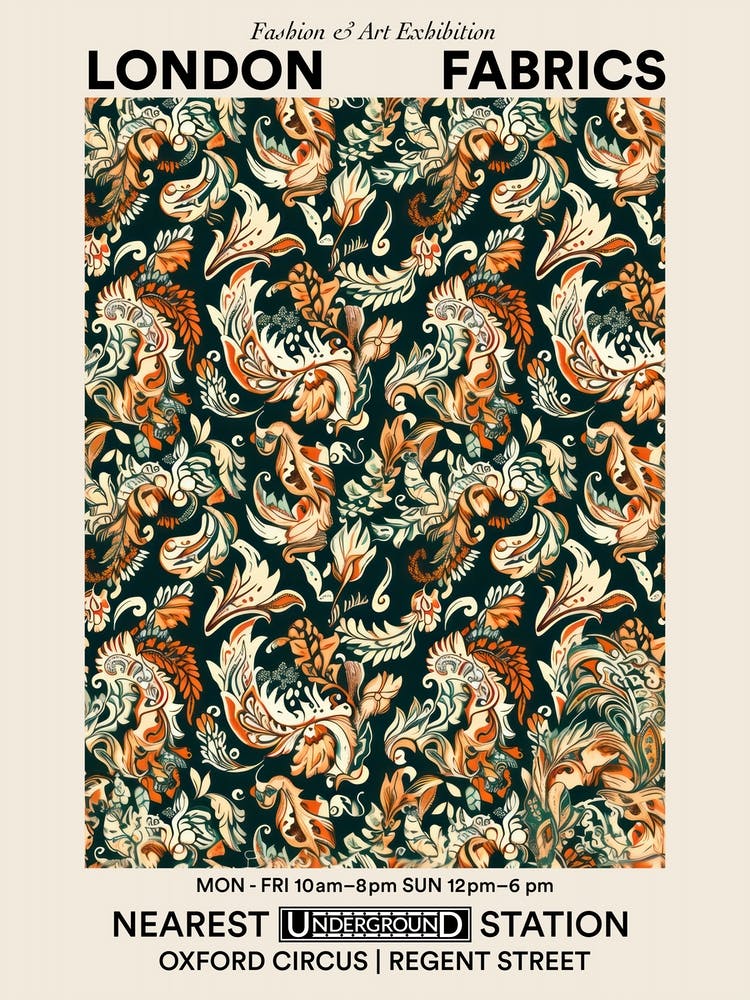 Poster Flower Luxe London Fabrics Floral Pattern 1