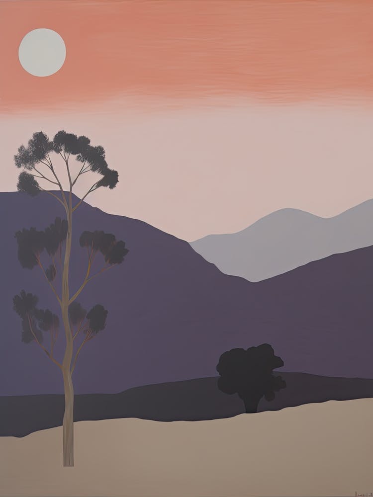 Western Desert Landscape Contemporary Abstract Illustration 3