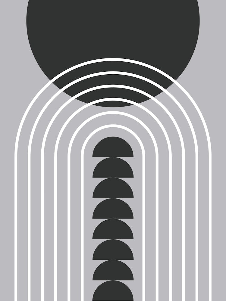 Modern Mid Century Gateway Sun Rainbow 2 In Black Grey 01