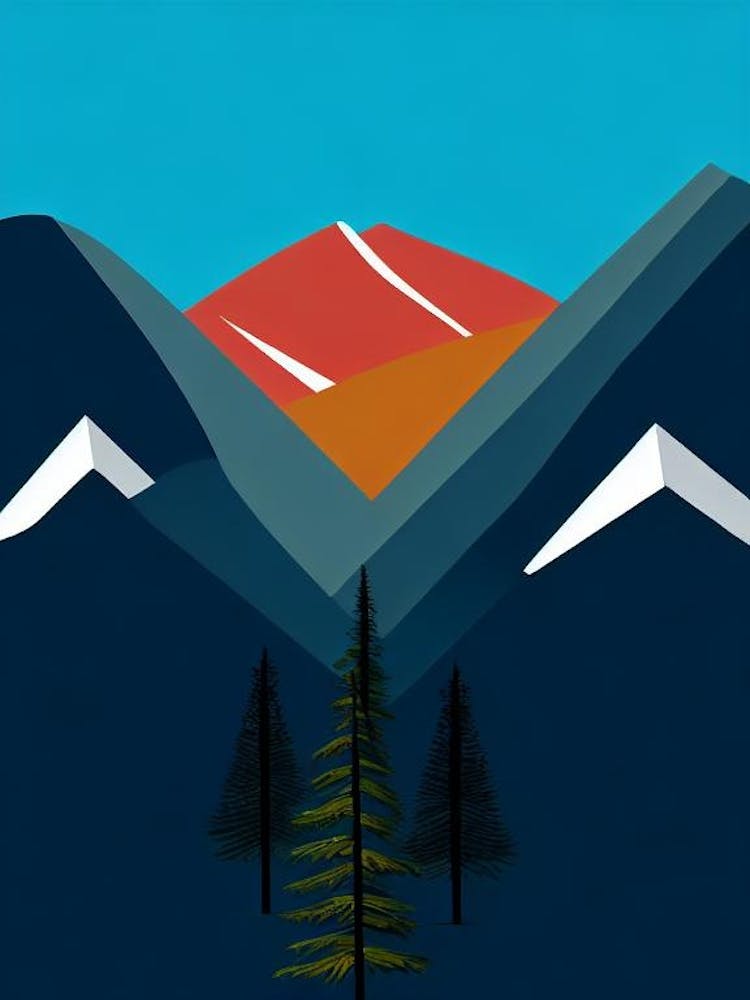 Soldeu, Andorra Modern Illustration Skiing Poster