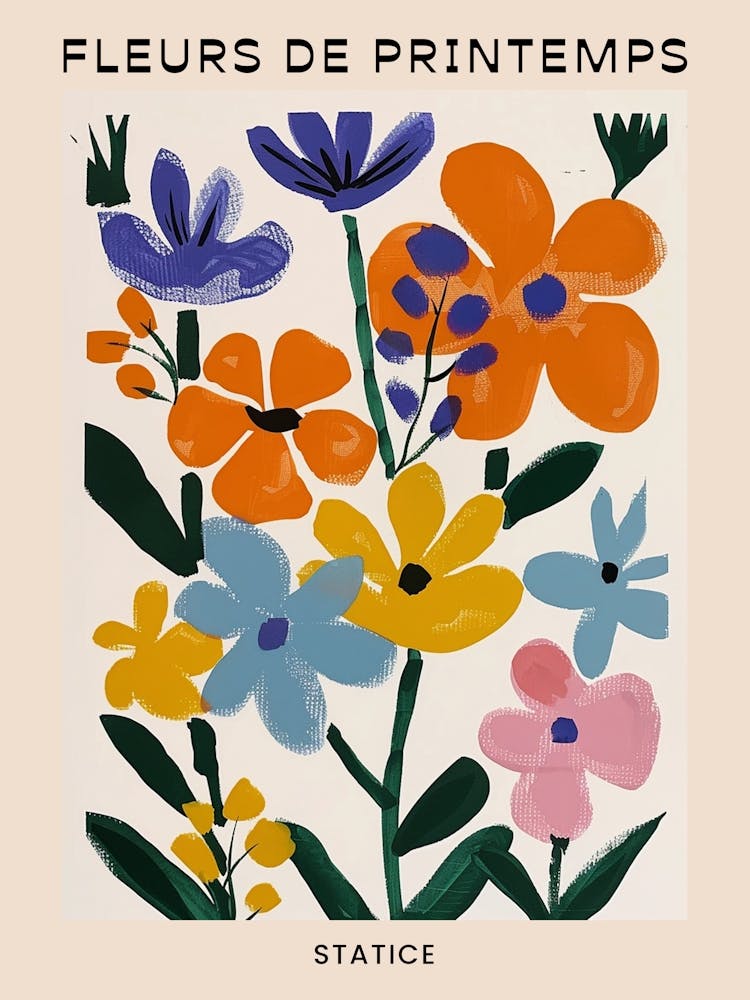 Spring Floral French Poster  Statice 3