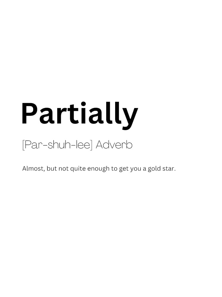 Partially Definition Meaning 1