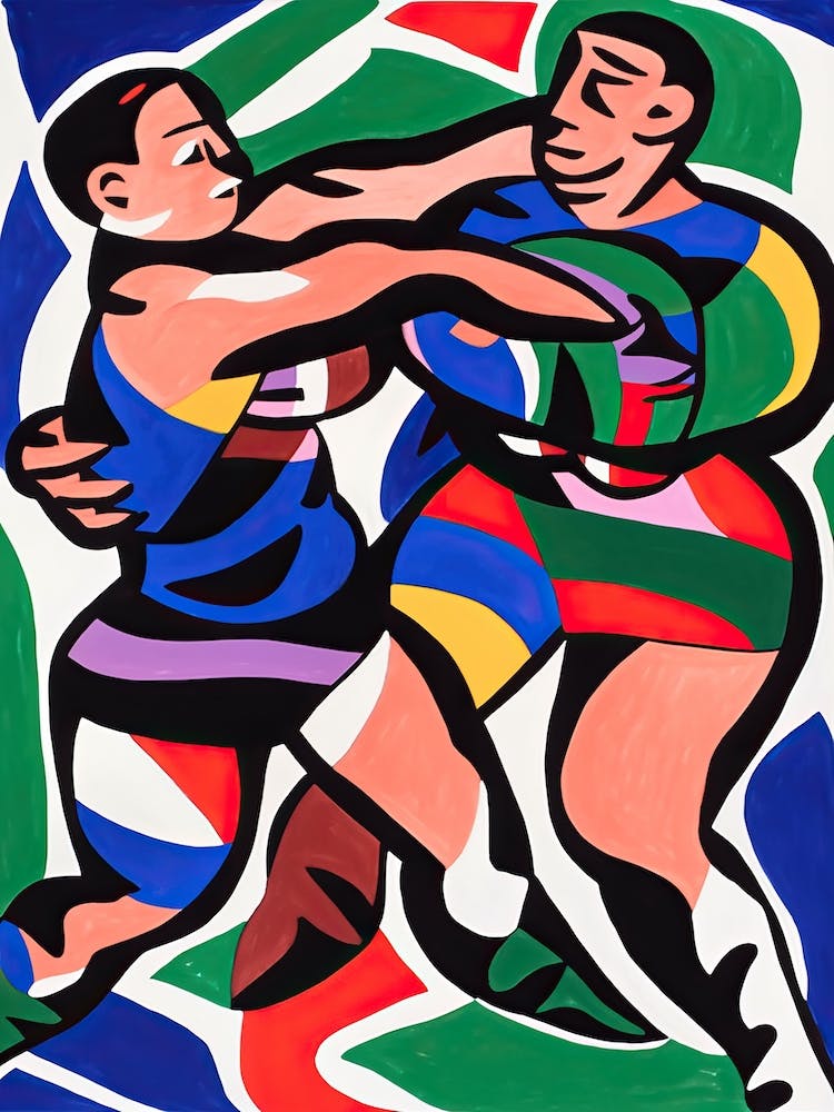Rugby In The Style Of Matisse 2