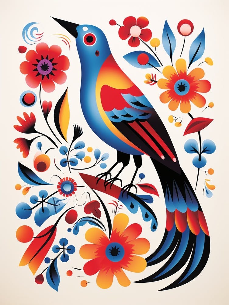 Scandinavian Bird Illustration Swallow 2