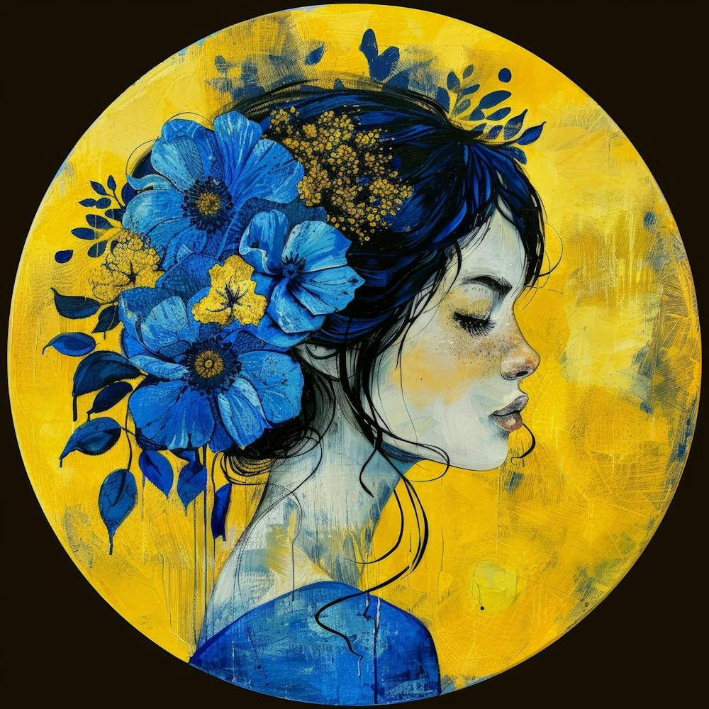 Blue Flower Girl 3