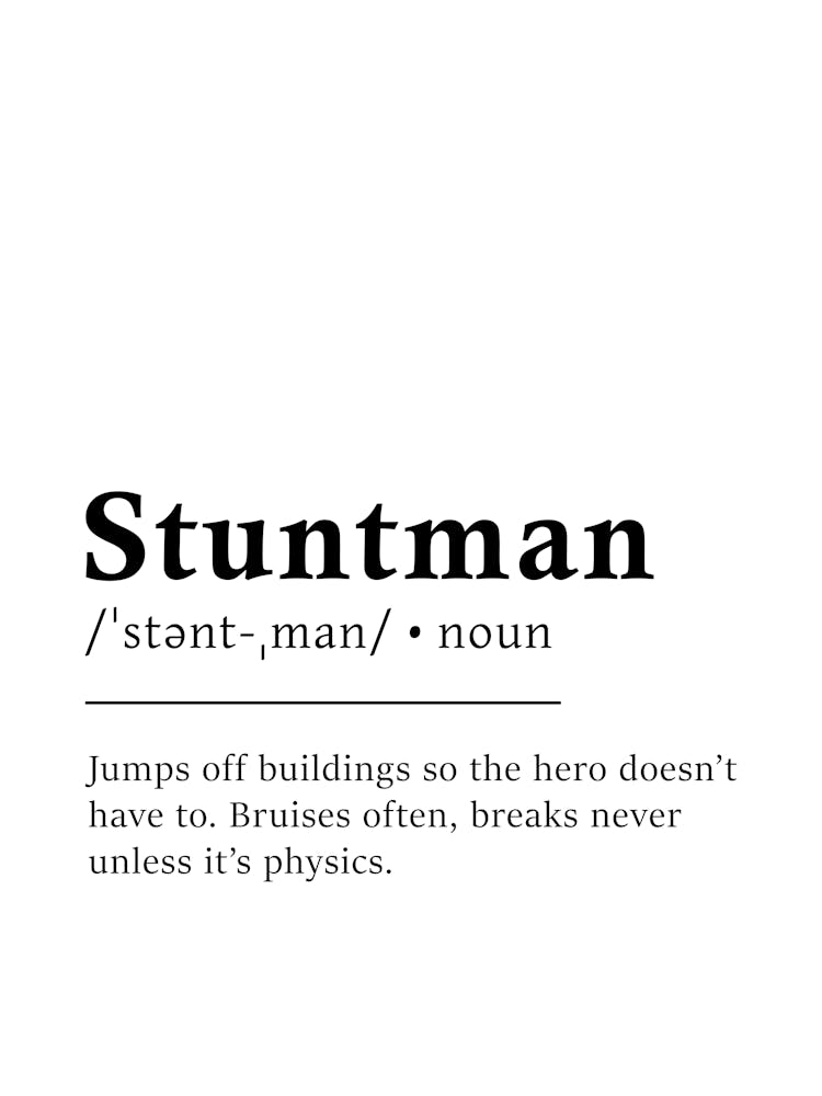 Stuntman Definition Poster - Dictionary