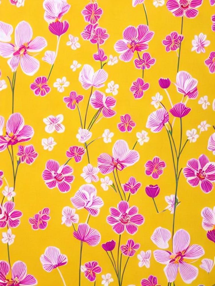 Crocus Floral Print Retro Pattern 1 Flower