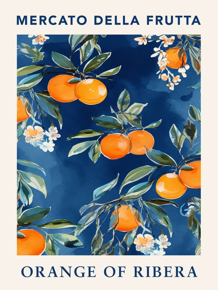 Orange Of Ribera Fruit Market Poster