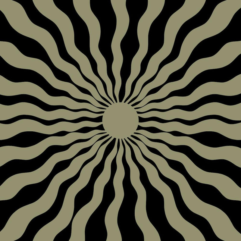 Sun Rays Black Beige Square