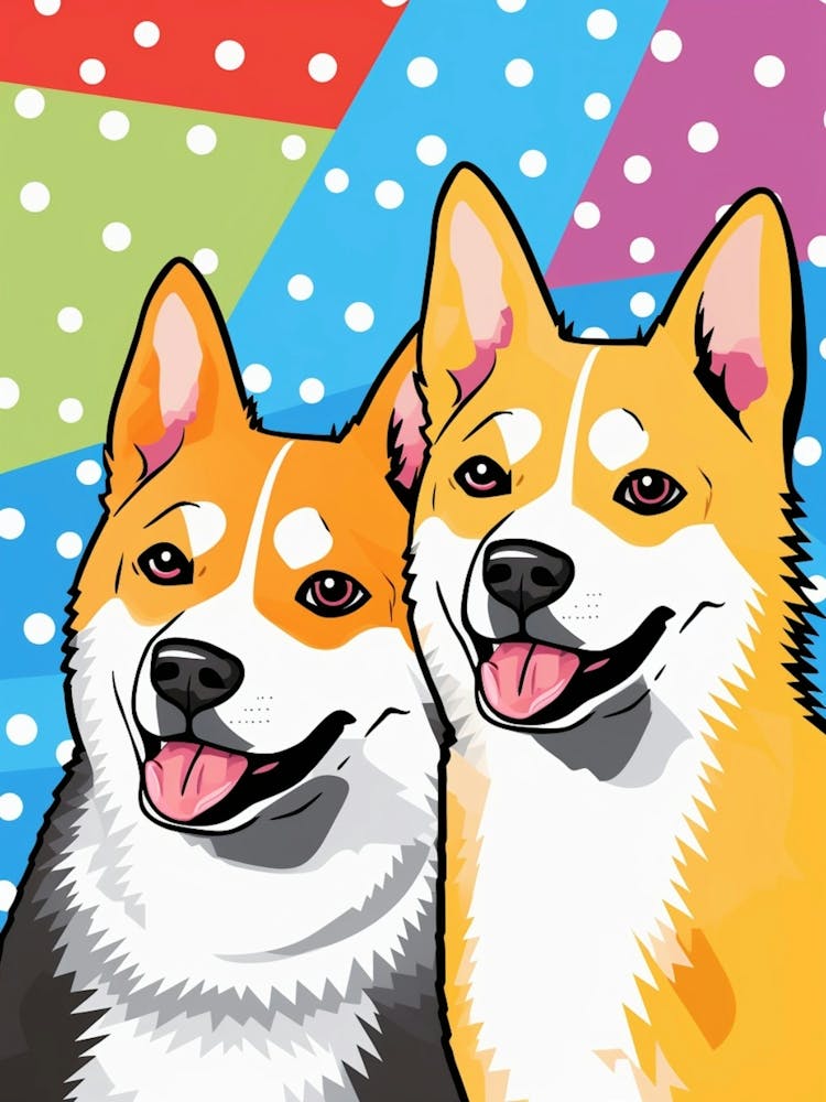 Pop Art Cartoon Shiba Inu 2