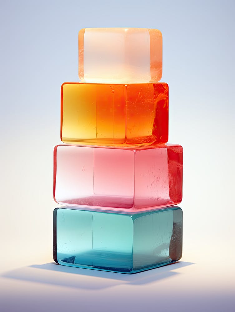 Stacked Glass Blocks, Stone Art