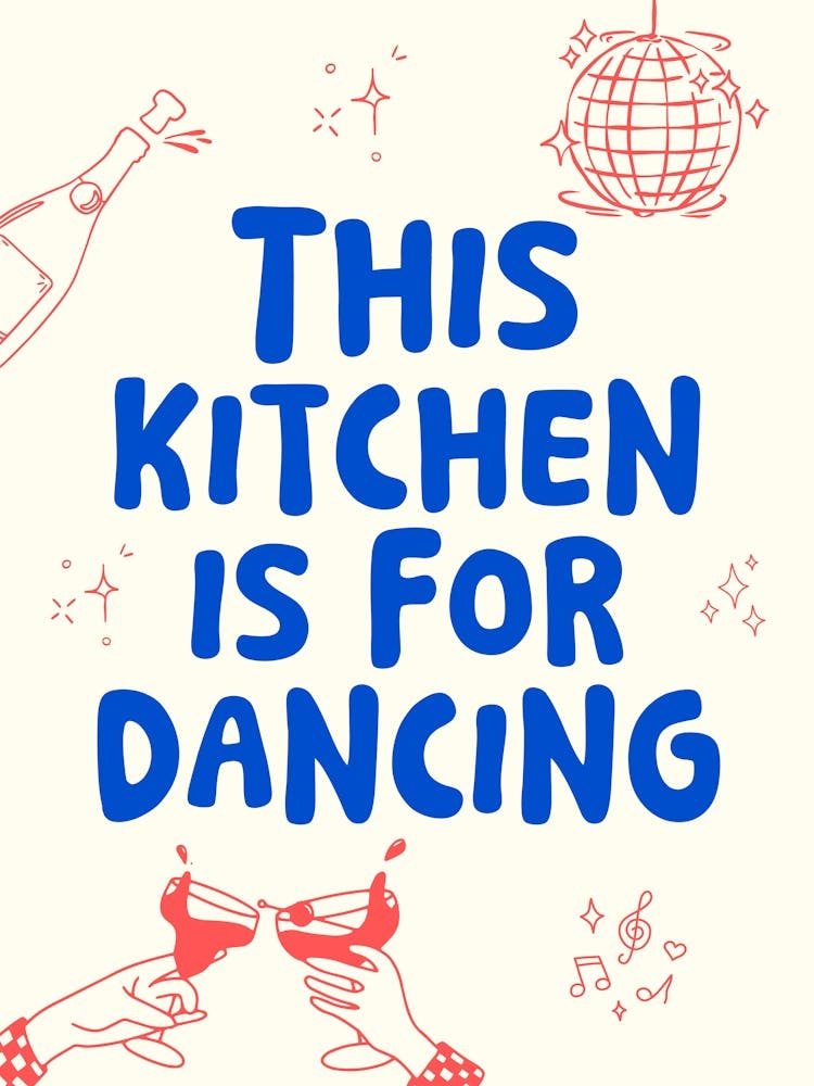 This kitchen - blue/red