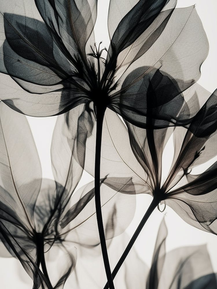 Black White Photograph Flowers 1