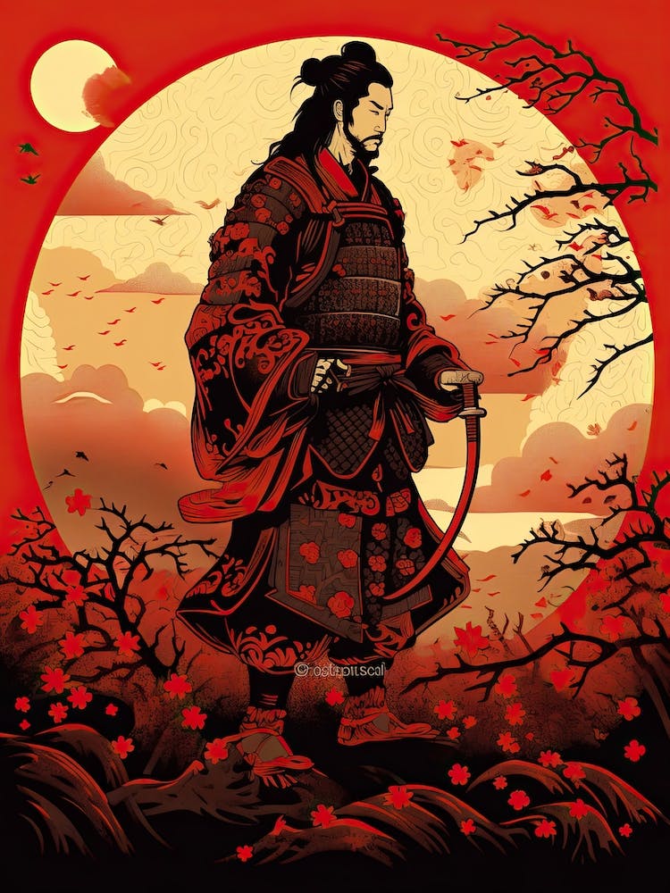 Samurai Edo Kiriko Illustration 5