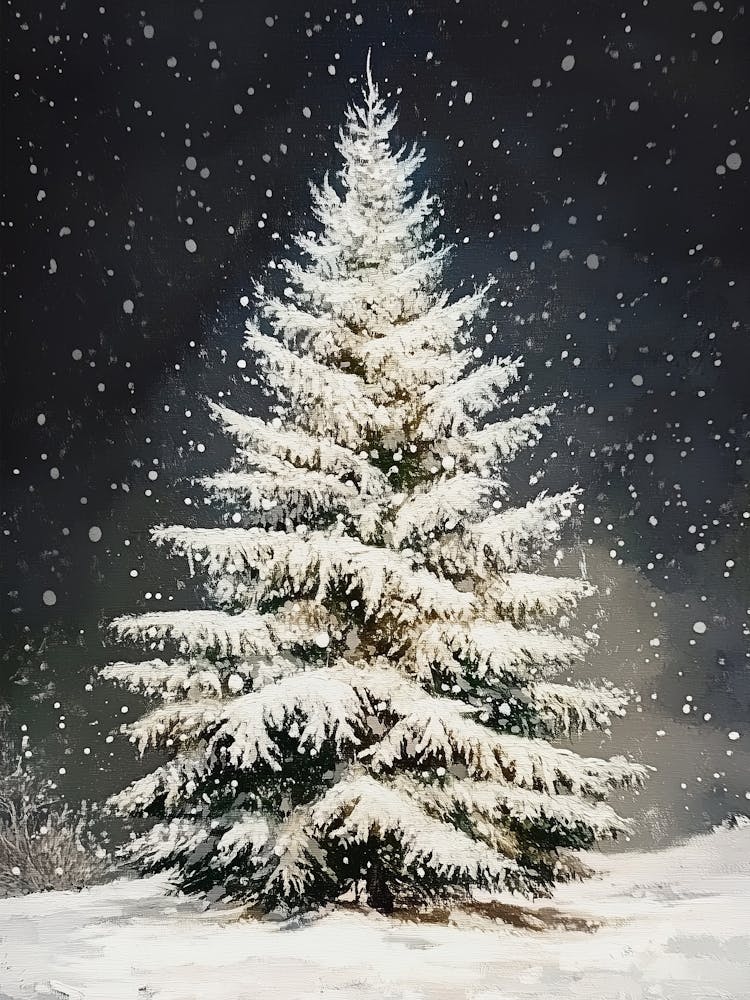 Verschneiter Weihnachtsbaum 1