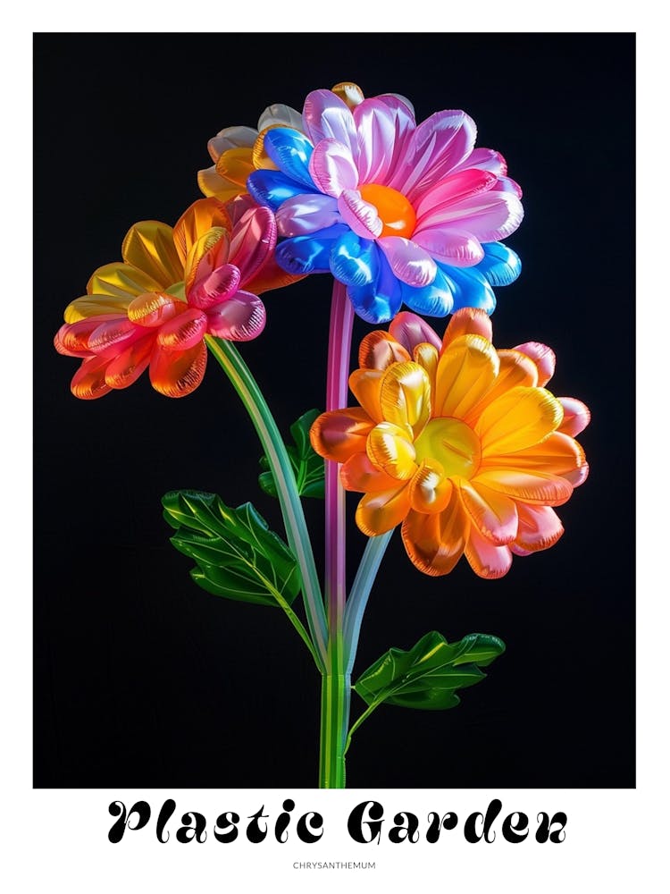 Bright Inflatable Flowers Poster Chrysanthemum