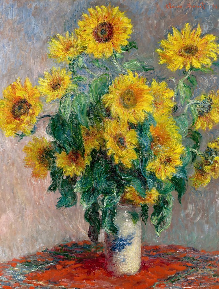 Claude Monet - Sunflowers In A Vase
