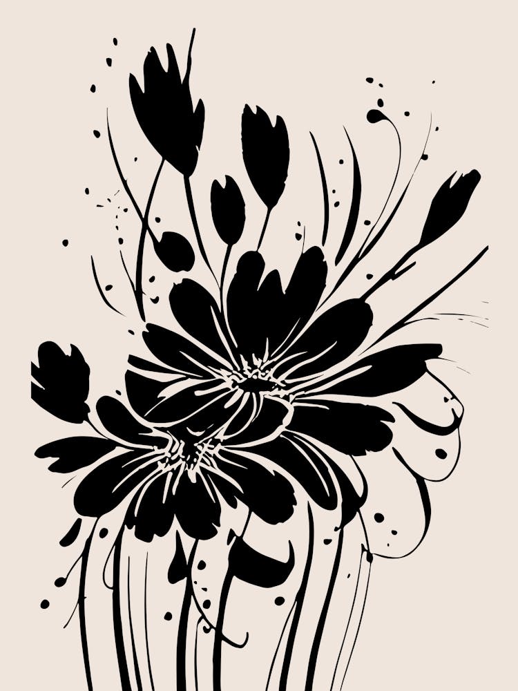 Flower Ink Abstract