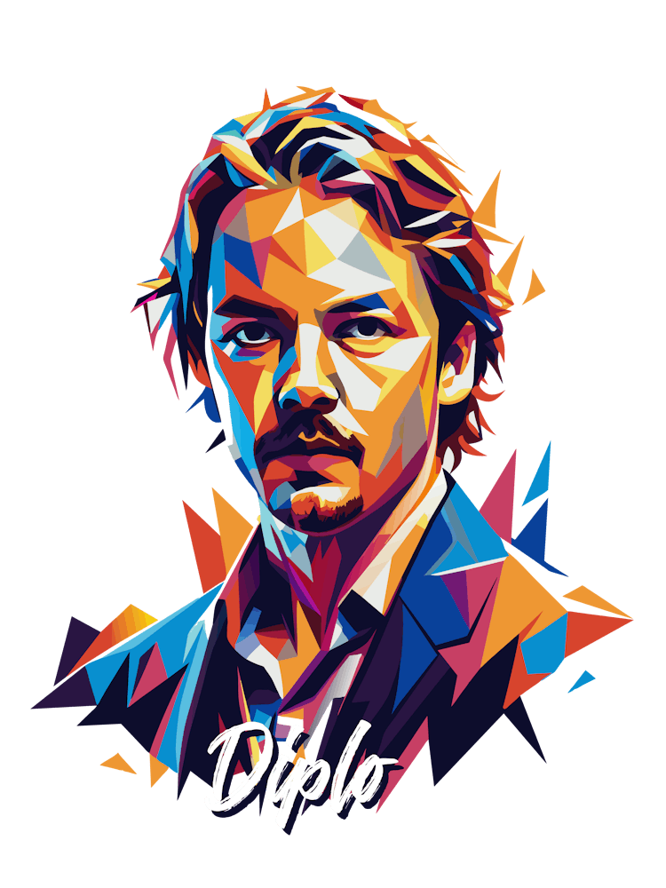 Diplo 01 Portrait Music Icon Style WPAP Pop Art
