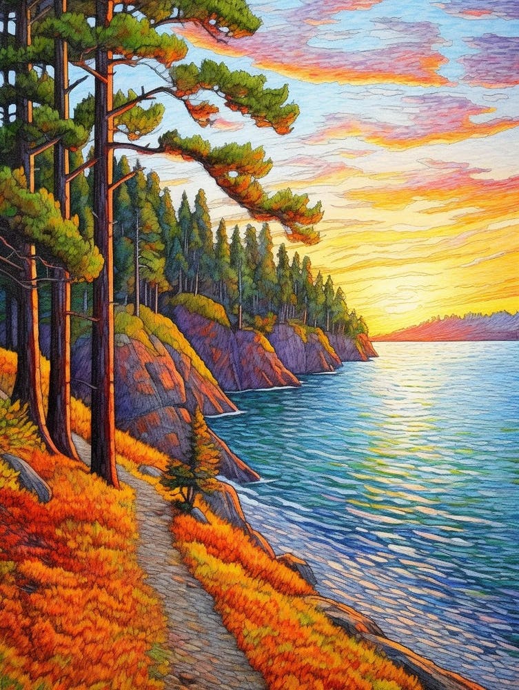 Deception Pass State Park Retro Pop Art 12
