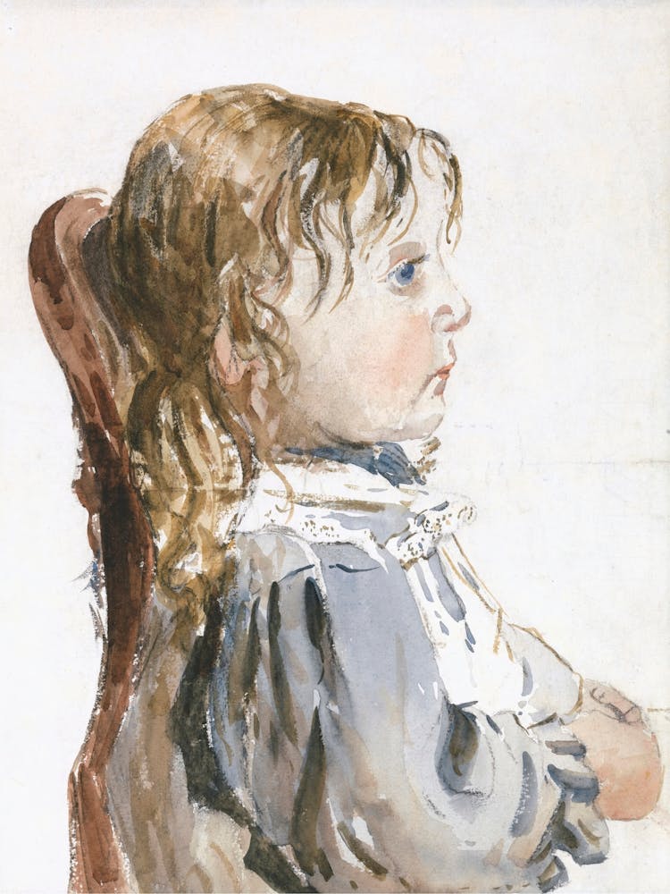 Girl In A Pinafore, David Cox
