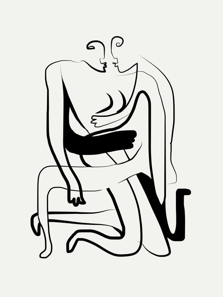 Hugs And Kisses Line Art