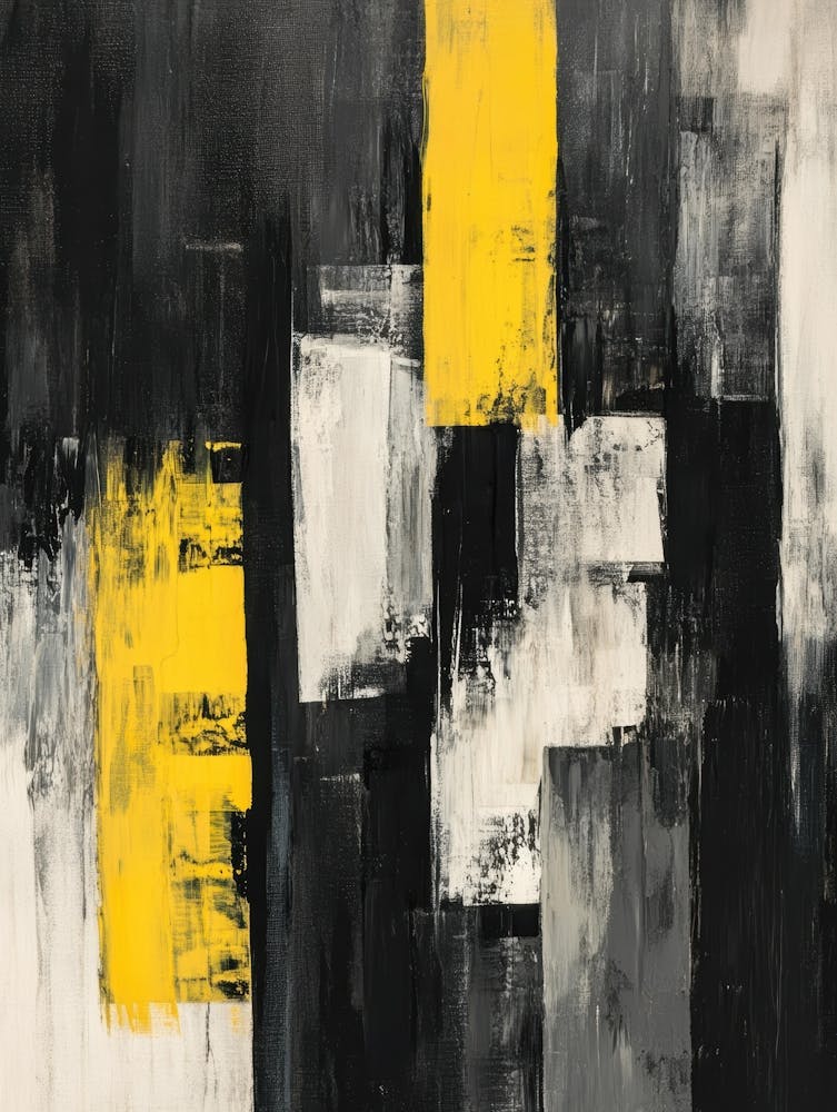 Abstract Black And Yellow Painting 3