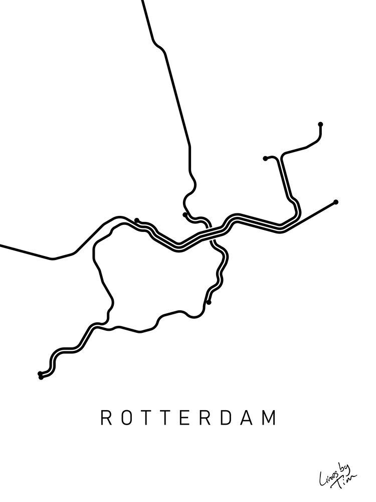 Rotterdam Metro Lines Black