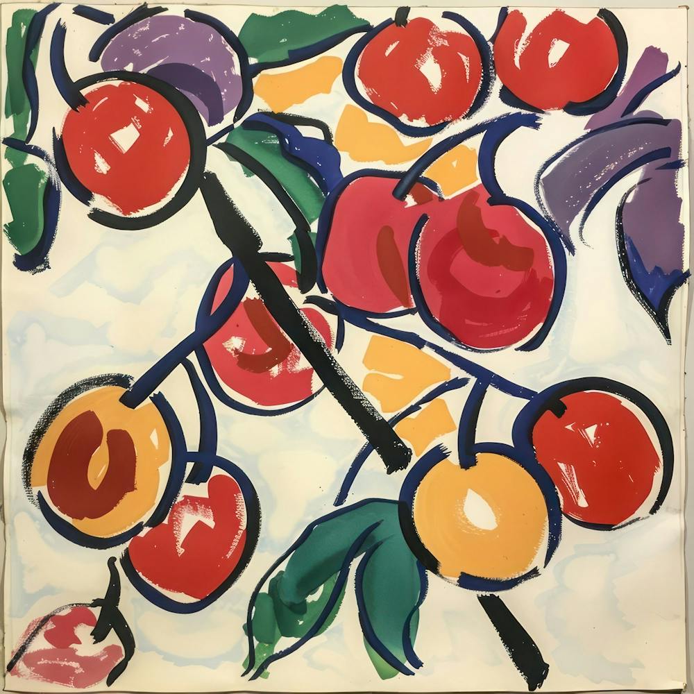 Summer Cherries Painting Matisse Style 10