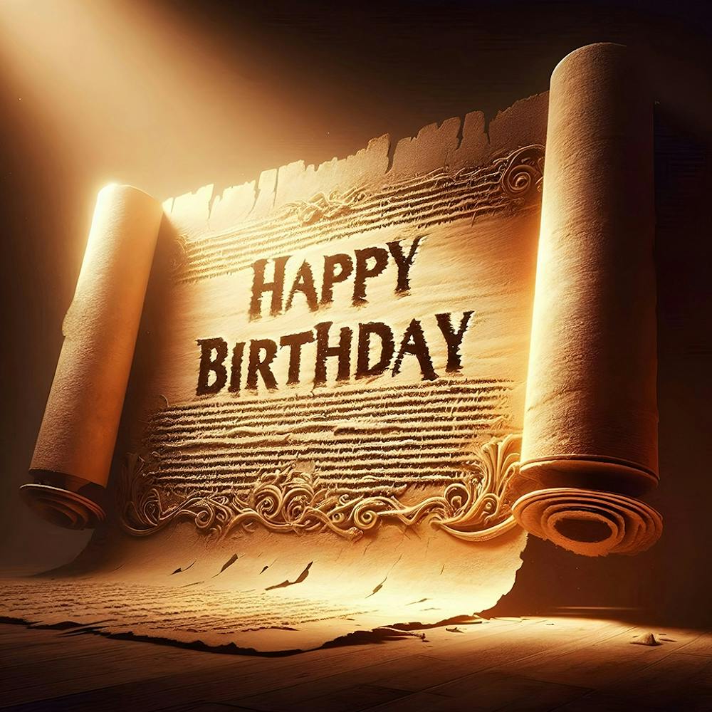 bardy paper with happy birthday - ancient Egyptians & pharaohs