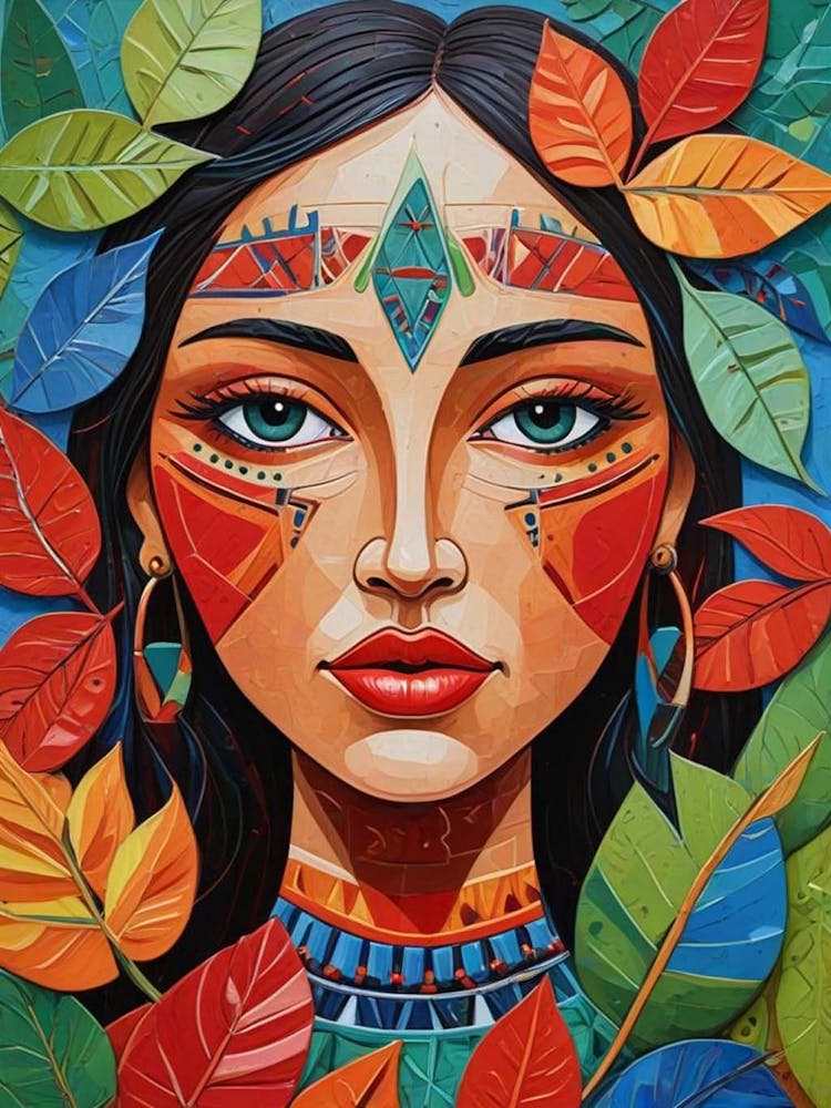 Folk Abstract Face Illustration 3 (5)