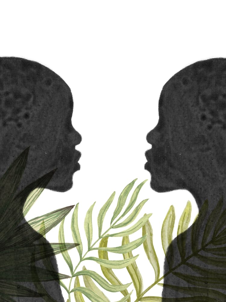 Silhouettes Of Two black women