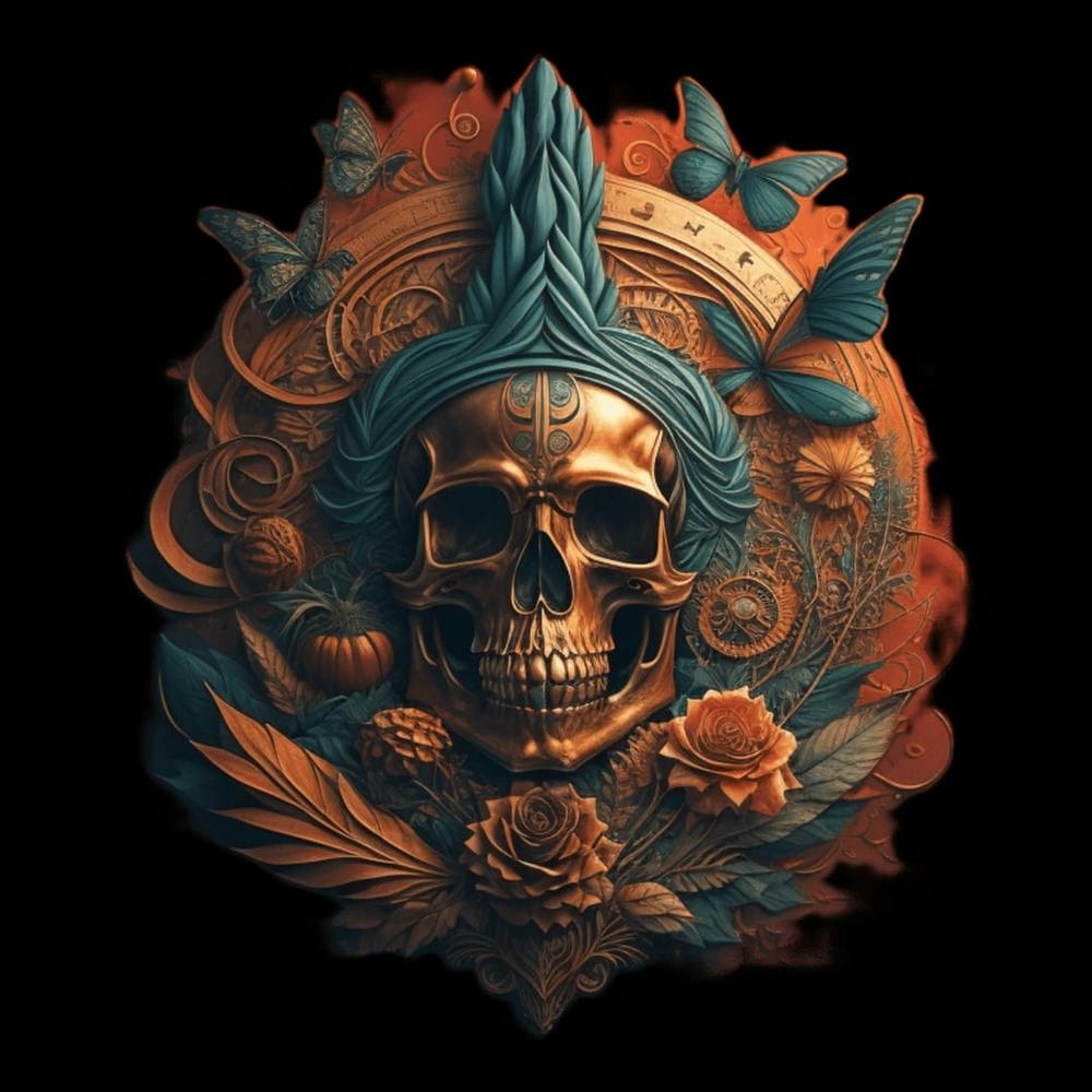 Skull And Flowers