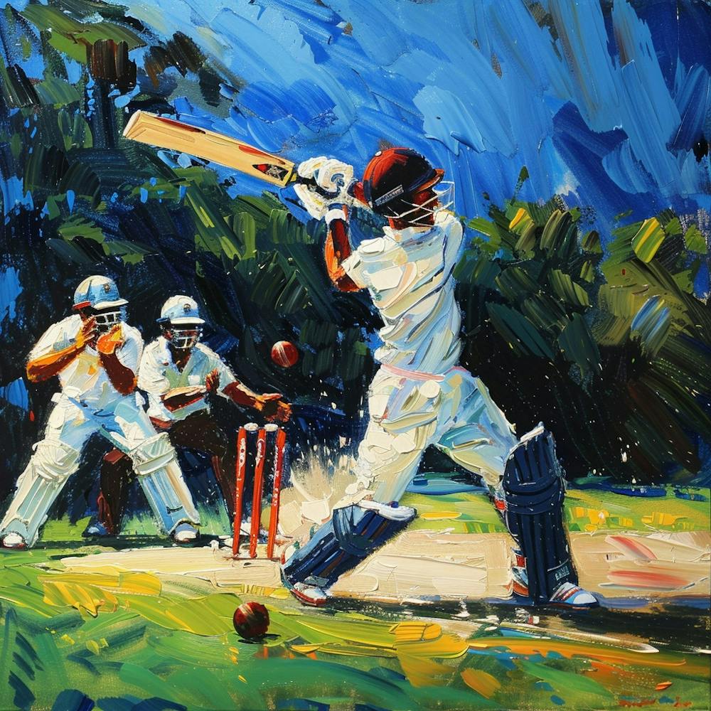Cricket Players In Action 1