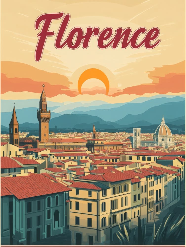 Aihrgdesign A Mid Century Modern Travel Poster For Florence 1