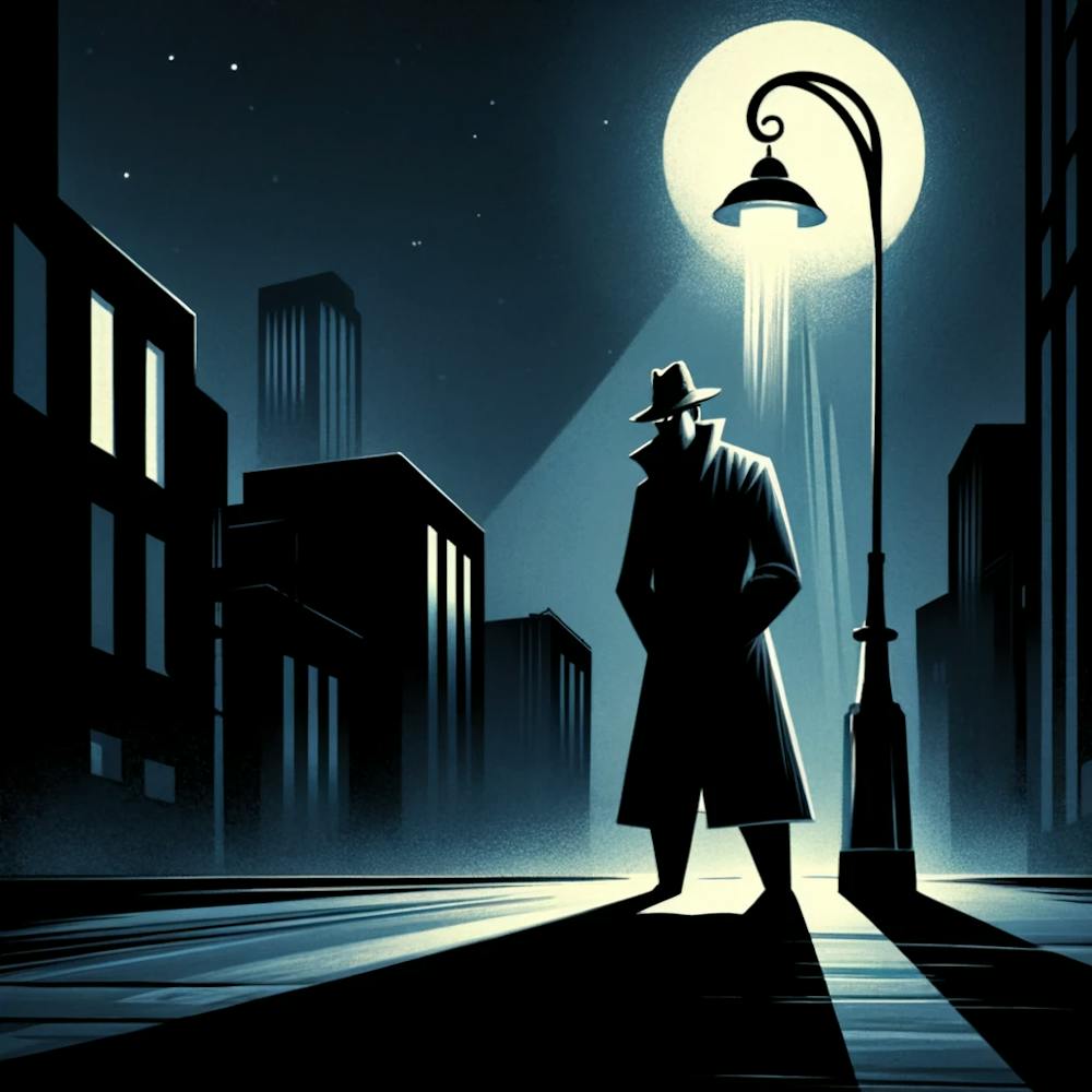 Man In Coat At Night