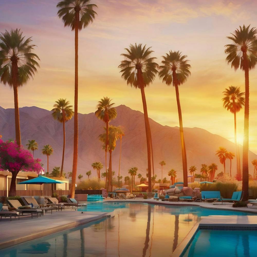 Palm Springs At Sunset
