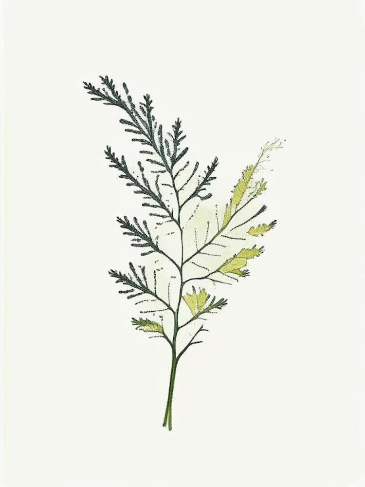 Yarrow Leaf Minimalist Watercolour 3