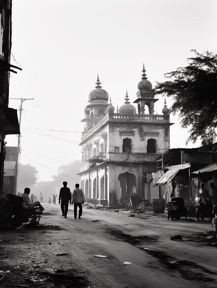 Ahmedabad, India, Black And White Old Photo 1